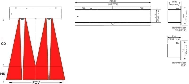 Chroma+Scan 3000 Series Dimensions